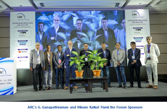 ARC’s G. Ganapathiraman and Vikram Kalkat Flank the Forum Sponsors