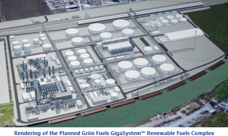 Rendering of the Planned Grön Fuels GigaSystem™ Renewable Fuels Complex