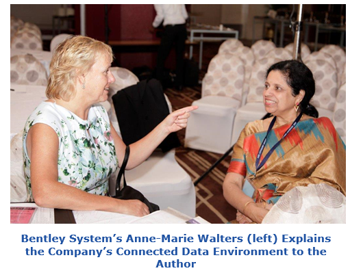 Bentley System’s Anne-Marie Walters (left) Explains the Company’s Connected Data Environment to the Author spbsx3.PNG